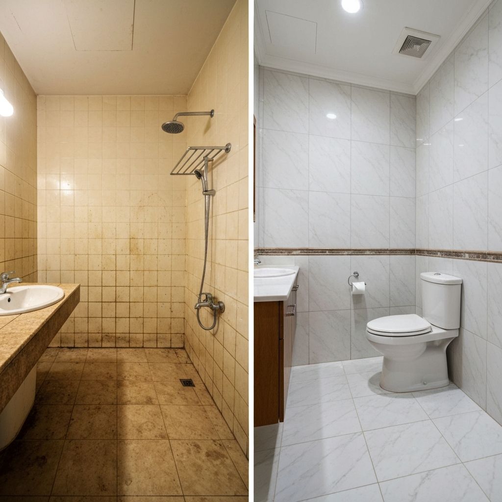 Before and After Bathroom Cleaning